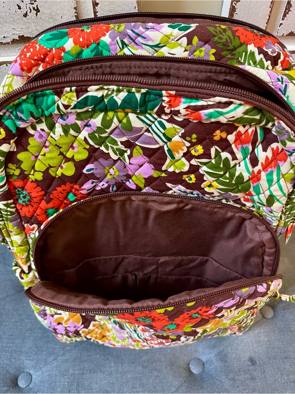 Vera Bradley Quilted Floral Extra Large Backpack - NWT - Evening Garden Pattern - Picture 5 of 5